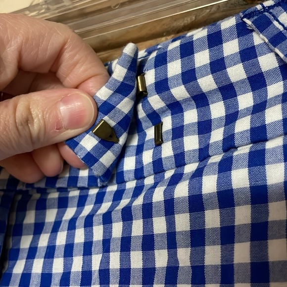 J. Crew size 2 Dressy Blue Gingham Mid-rise 3.5” Shorts with Pockets - Picture 4 of 10
